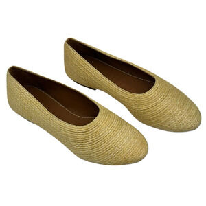 Staud Alba Natural Raffia Ballet Flats Womens Size EU 37 US 7 Portugal New $450
